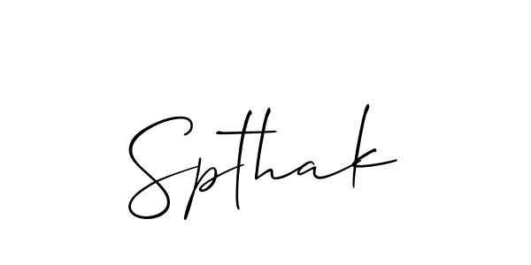 Make a beautiful signature design for name Spthak. With this signature (Allison_Script) style, you can create a handwritten signature for free. Spthak signature style 2 images and pictures png
