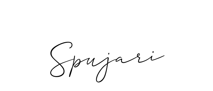 How to Draw Spujari signature style? Allison_Script is a latest design signature styles for name Spujari. Spujari signature style 2 images and pictures png