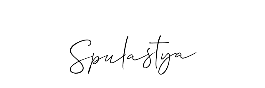 How to make Spulastya name signature. Use Allison_Script style for creating short signs online. This is the latest handwritten sign. Spulastya signature style 2 images and pictures png