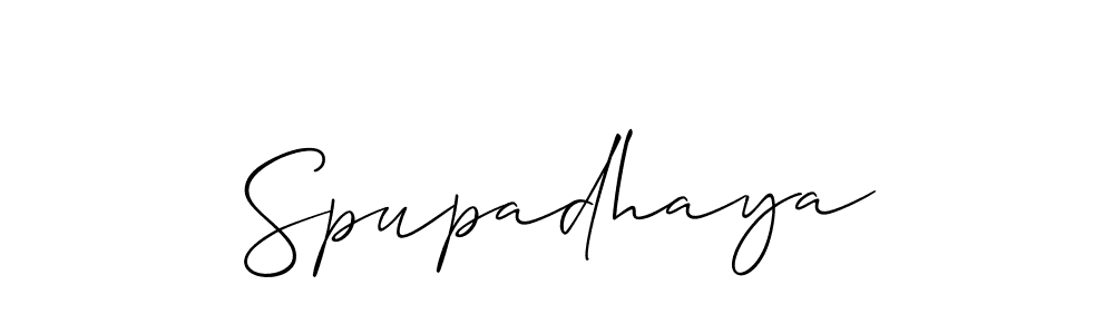 The best way (Allison_Script) to make a short signature is to pick only two or three words in your name. The name Spupadhaya include a total of six letters. For converting this name. Spupadhaya signature style 2 images and pictures png
