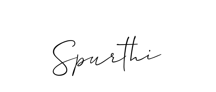 Spurthi stylish signature style. Best Handwritten Sign (Allison_Script) for my name. Handwritten Signature Collection Ideas for my name Spurthi. Spurthi signature style 2 images and pictures png