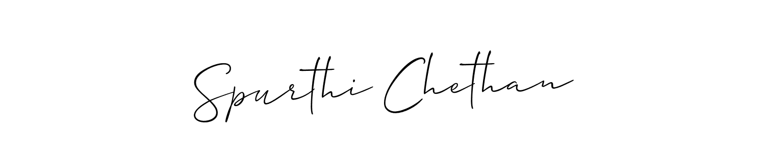 Make a short Spurthi Chethan signature style. Manage your documents anywhere anytime using Allison_Script. Create and add eSignatures, submit forms, share and send files easily. Spurthi Chethan signature style 2 images and pictures png