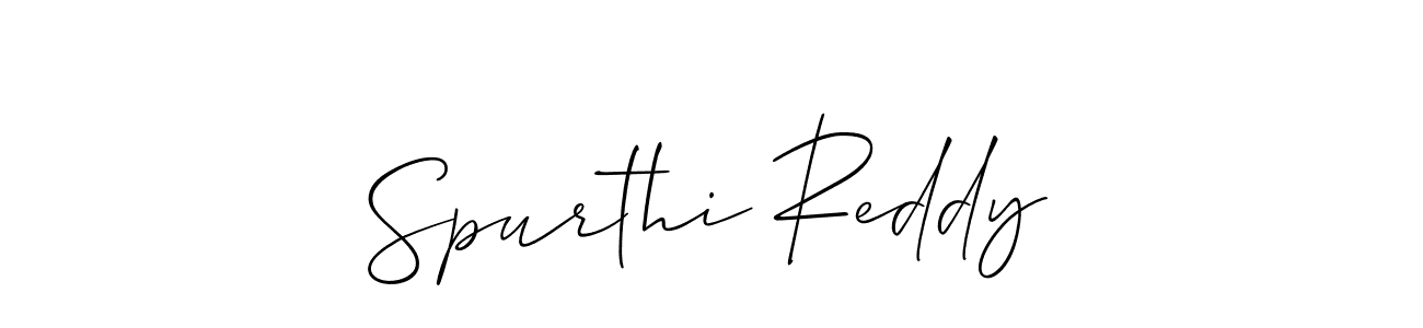 Spurthi Reddy stylish signature style. Best Handwritten Sign (Allison_Script) for my name. Handwritten Signature Collection Ideas for my name Spurthi Reddy. Spurthi Reddy signature style 2 images and pictures png