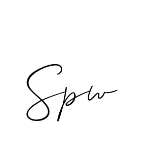 You should practise on your own different ways (Allison_Script) to write your name (Spw) in signature. don't let someone else do it for you. Spw signature style 2 images and pictures png