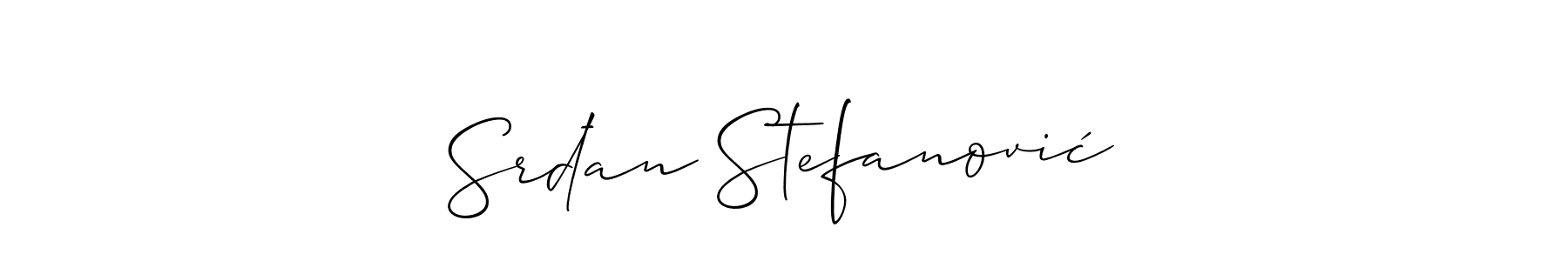 Make a beautiful signature design for name Srđan Stefanović. With this signature (Allison_Script) style, you can create a handwritten signature for free. Srđan Stefanović signature style 2 images and pictures png
