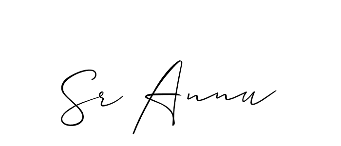 if you are searching for the best signature style for your name Sr Annu. so please give up your signature search. here we have designed multiple signature styles  using Allison_Script. Sr Annu signature style 2 images and pictures png