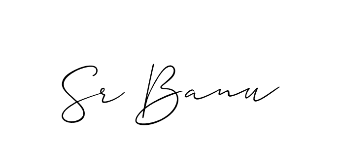 Also You can easily find your signature by using the search form. We will create Sr Banu name handwritten signature images for you free of cost using Allison_Script sign style. Sr Banu signature style 2 images and pictures png