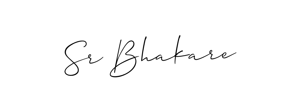 Similarly Allison_Script is the best handwritten signature design. Signature creator online .You can use it as an online autograph creator for name Sr Bhakare. Sr Bhakare signature style 2 images and pictures png