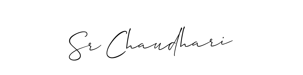 Also You can easily find your signature by using the search form. We will create Sr Chaudhari name handwritten signature images for you free of cost using Allison_Script sign style. Sr Chaudhari signature style 2 images and pictures png