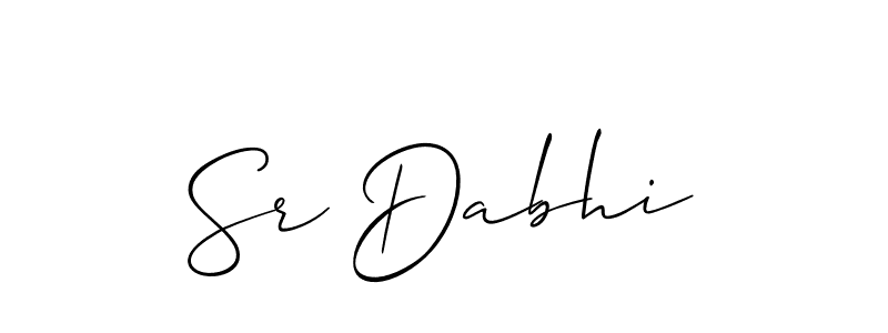 How to Draw Sr Dabhi signature style? Allison_Script is a latest design signature styles for name Sr Dabhi. Sr Dabhi signature style 2 images and pictures png