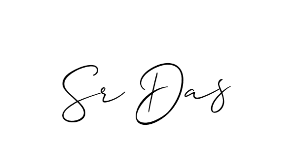 if you are searching for the best signature style for your name Sr Das. so please give up your signature search. here we have designed multiple signature styles  using Allison_Script. Sr Das signature style 2 images and pictures png