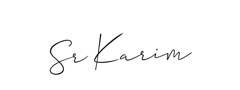 Make a beautiful signature design for name Sr Karim. With this signature (Allison_Script) style, you can create a handwritten signature for free. Sr Karim signature style 2 images and pictures png