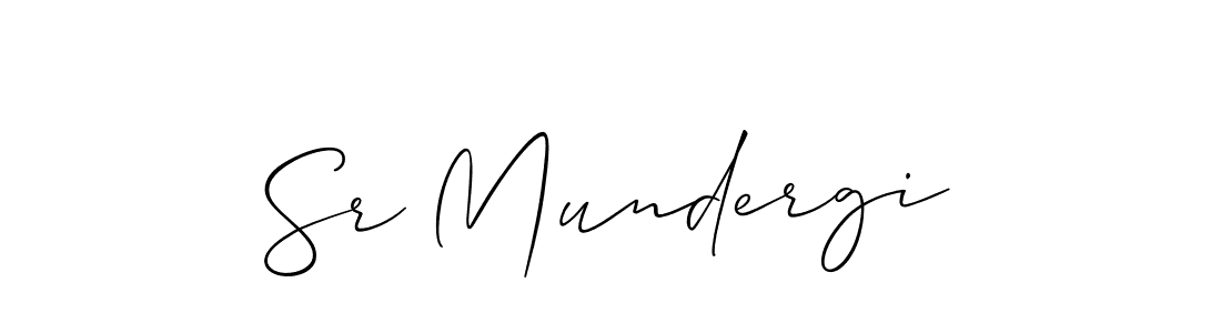 Create a beautiful signature design for name Sr Mundergi. With this signature (Allison_Script) fonts, you can make a handwritten signature for free. Sr Mundergi signature style 2 images and pictures png