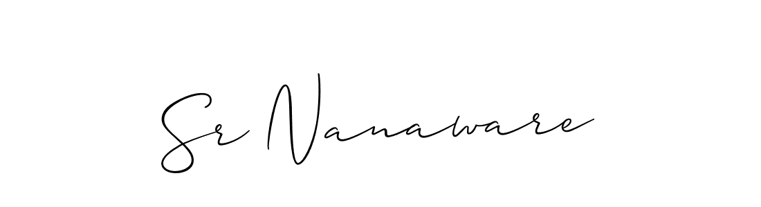 How to make Sr Nanaware name signature. Use Allison_Script style for creating short signs online. This is the latest handwritten sign. Sr Nanaware signature style 2 images and pictures png