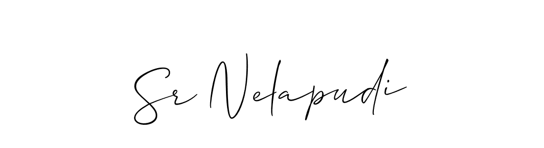Make a beautiful signature design for name Sr Nelapudi. With this signature (Allison_Script) style, you can create a handwritten signature for free. Sr Nelapudi signature style 2 images and pictures png
