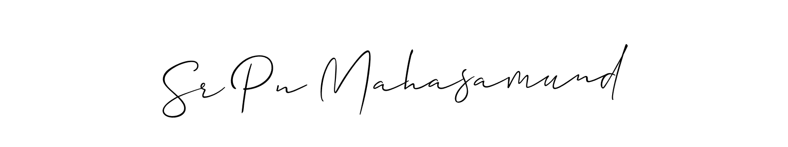 if you are searching for the best signature style for your name Sr Pn Mahasamund. so please give up your signature search. here we have designed multiple signature styles  using Allison_Script. Sr Pn Mahasamund signature style 2 images and pictures png