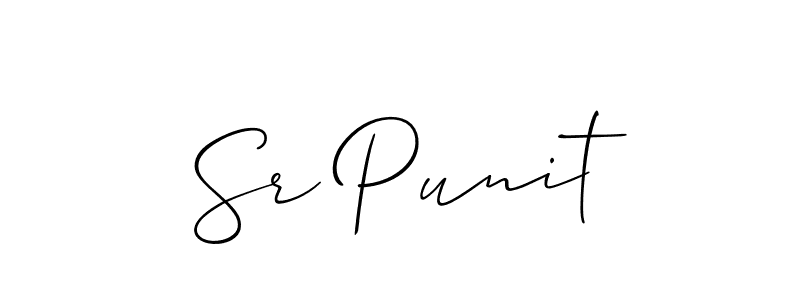 How to Draw Sr Punit signature style? Allison_Script is a latest design signature styles for name Sr Punit. Sr Punit signature style 2 images and pictures png