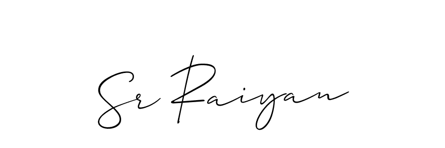 Sr Raiyan stylish signature style. Best Handwritten Sign (Allison_Script) for my name. Handwritten Signature Collection Ideas for my name Sr Raiyan. Sr Raiyan signature style 2 images and pictures png