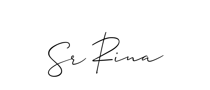 How to Draw Sr Rina signature style? Allison_Script is a latest design signature styles for name Sr Rina. Sr Rina signature style 2 images and pictures png