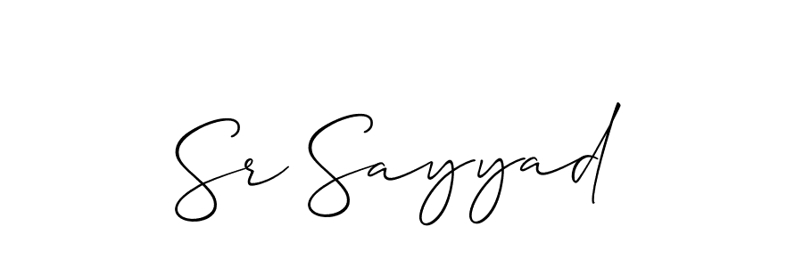 Create a beautiful signature design for name Sr Sayyad. With this signature (Allison_Script) fonts, you can make a handwritten signature for free. Sr Sayyad signature style 2 images and pictures png