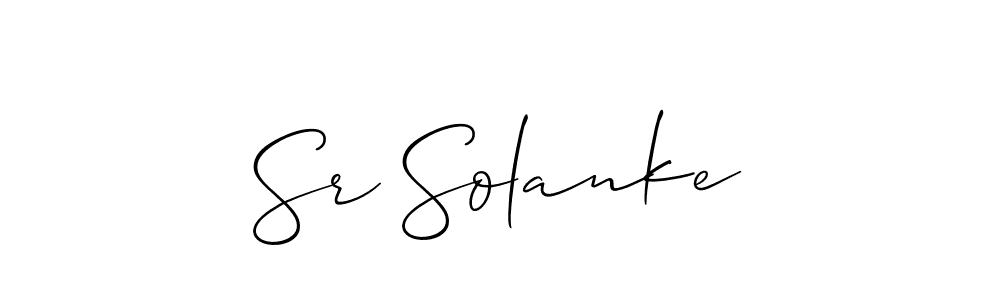 if you are searching for the best signature style for your name Sr Solanke. so please give up your signature search. here we have designed multiple signature styles  using Allison_Script. Sr Solanke signature style 2 images and pictures png