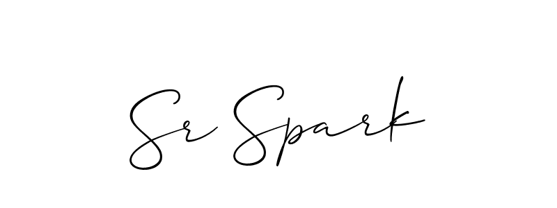 Allison_Script is a professional signature style that is perfect for those who want to add a touch of class to their signature. It is also a great choice for those who want to make their signature more unique. Get Sr Spark name to fancy signature for free. Sr Spark signature style 2 images and pictures png