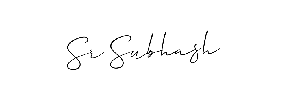 The best way (Allison_Script) to make a short signature is to pick only two or three words in your name. The name Sr Subhash include a total of six letters. For converting this name. Sr Subhash signature style 2 images and pictures png