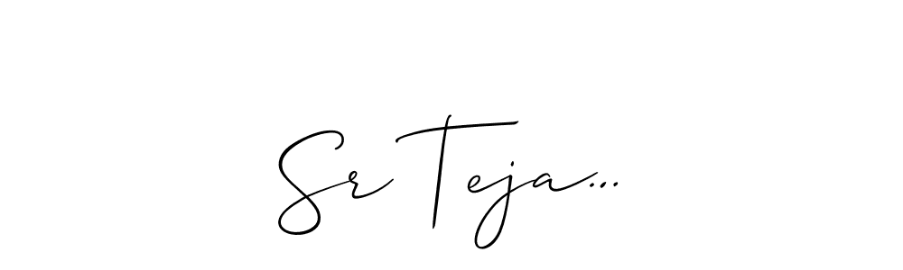 Allison_Script is a professional signature style that is perfect for those who want to add a touch of class to their signature. It is also a great choice for those who want to make their signature more unique. Get Sr Teja… name to fancy signature for free. Sr Teja… signature style 2 images and pictures png