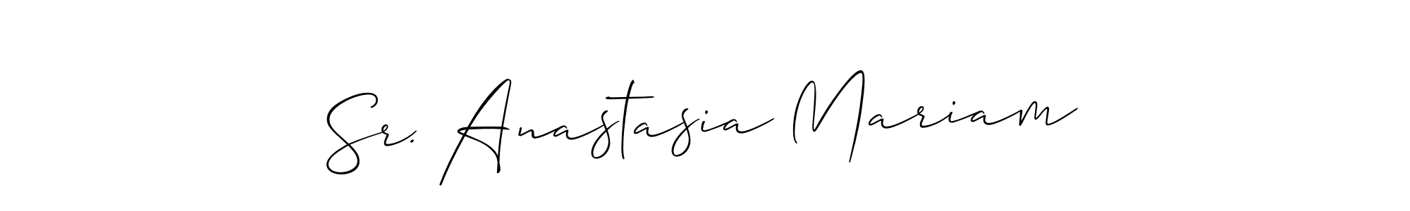 How to make Sr. Anastasia Mariam signature? Allison_Script is a professional autograph style. Create handwritten signature for Sr. Anastasia Mariam name. Sr. Anastasia Mariam signature style 2 images and pictures png