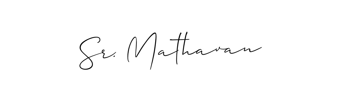 You should practise on your own different ways (Allison_Script) to write your name (Sr. Mathavan) in signature. don't let someone else do it for you. Sr. Mathavan signature style 2 images and pictures png