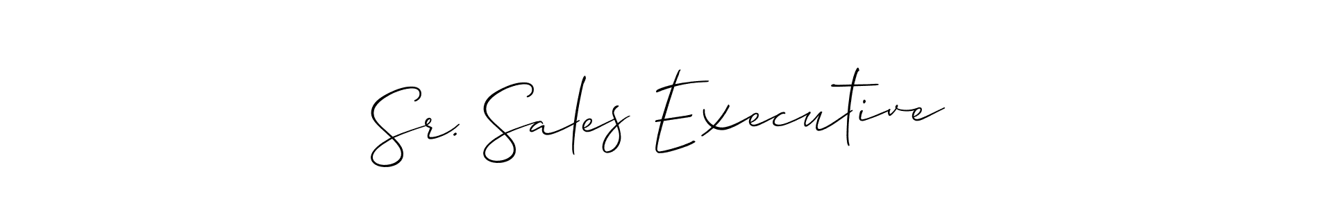How to make Sr. Sales Executive signature? Allison_Script is a professional autograph style. Create handwritten signature for Sr. Sales Executive name. Sr. Sales Executive signature style 2 images and pictures png