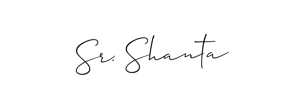 Also we have Sr. Shanta name is the best signature style. Create professional handwritten signature collection using Allison_Script autograph style. Sr. Shanta signature style 2 images and pictures png