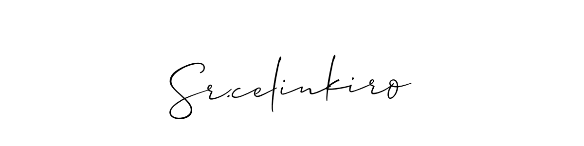 This is the best signature style for the Sr.celinkiro name. Also you like these signature font (Allison_Script). Mix name signature. Sr.celinkiro signature style 2 images and pictures png