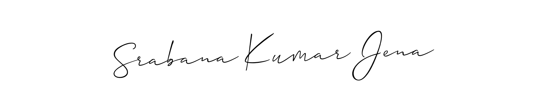 if you are searching for the best signature style for your name Srabana Kumar Jena. so please give up your signature search. here we have designed multiple signature styles  using Allison_Script. Srabana Kumar Jena signature style 2 images and pictures png