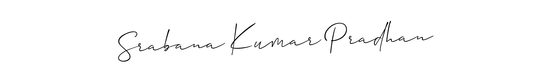 Use a signature maker to create a handwritten signature online. With this signature software, you can design (Allison_Script) your own signature for name Srabana Kumar Pradhan. Srabana Kumar Pradhan signature style 2 images and pictures png