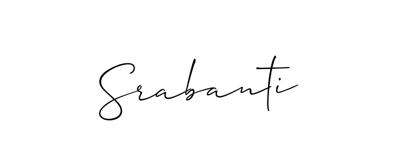 Also we have Srabanti name is the best signature style. Create professional handwritten signature collection using Allison_Script autograph style. Srabanti signature style 2 images and pictures png
