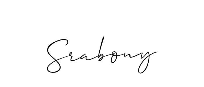 Also You can easily find your signature by using the search form. We will create Srabony name handwritten signature images for you free of cost using Allison_Script sign style. Srabony signature style 2 images and pictures png