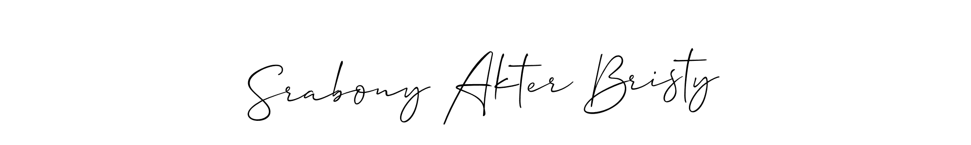 How to make Srabony Akter Bristy signature? Allison_Script is a professional autograph style. Create handwritten signature for Srabony Akter Bristy name. Srabony Akter Bristy signature style 2 images and pictures png