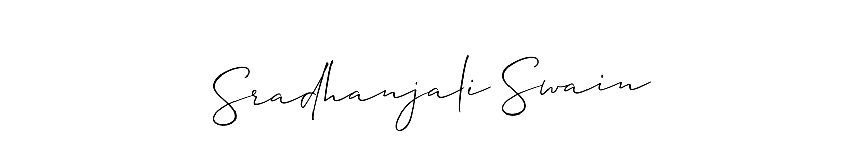 if you are searching for the best signature style for your name Sradhanjali Swain. so please give up your signature search. here we have designed multiple signature styles  using Allison_Script. Sradhanjali Swain signature style 2 images and pictures png