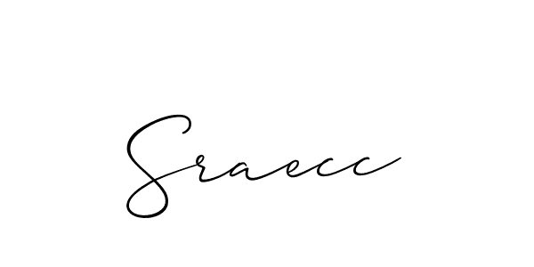 if you are searching for the best signature style for your name Sraecc. so please give up your signature search. here we have designed multiple signature styles  using Allison_Script. Sraecc signature style 2 images and pictures png