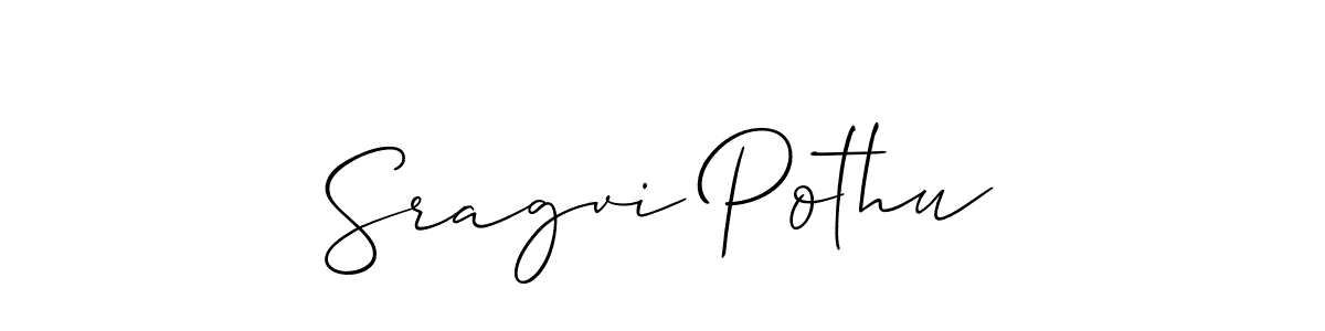 if you are searching for the best signature style for your name Sragvi Pothu. so please give up your signature search. here we have designed multiple signature styles  using Allison_Script. Sragvi Pothu signature style 2 images and pictures png