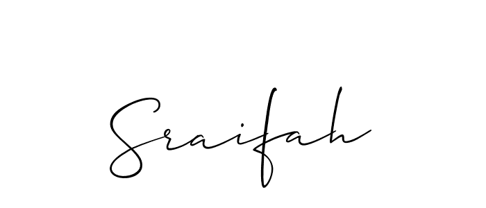 Create a beautiful signature design for name Sraifah. With this signature (Allison_Script) fonts, you can make a handwritten signature for free. Sraifah signature style 2 images and pictures png