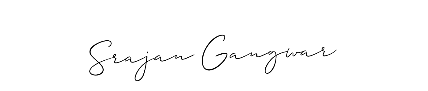 Srajan Gangwar stylish signature style. Best Handwritten Sign (Allison_Script) for my name. Handwritten Signature Collection Ideas for my name Srajan Gangwar. Srajan Gangwar signature style 2 images and pictures png