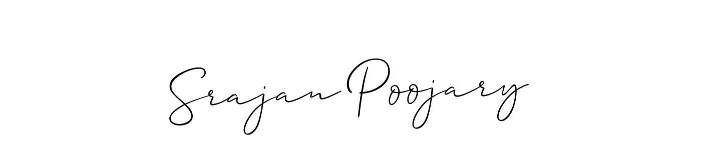 Make a beautiful signature design for name Srajan Poojary. With this signature (Allison_Script) style, you can create a handwritten signature for free. Srajan Poojary signature style 2 images and pictures png