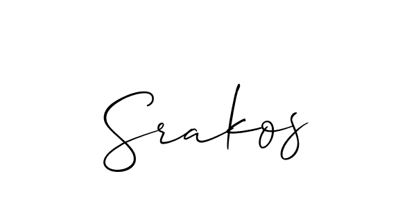 Use a signature maker to create a handwritten signature online. With this signature software, you can design (Allison_Script) your own signature for name Srakos. Srakos signature style 2 images and pictures png