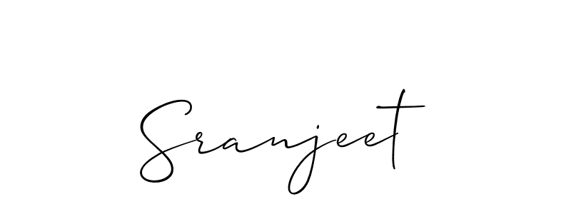 The best way (Allison_Script) to make a short signature is to pick only two or three words in your name. The name Sranjeet include a total of six letters. For converting this name. Sranjeet signature style 2 images and pictures png