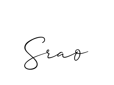 The best way (Allison_Script) to make a short signature is to pick only two or three words in your name. The name Srao include a total of six letters. For converting this name. Srao signature style 2 images and pictures png