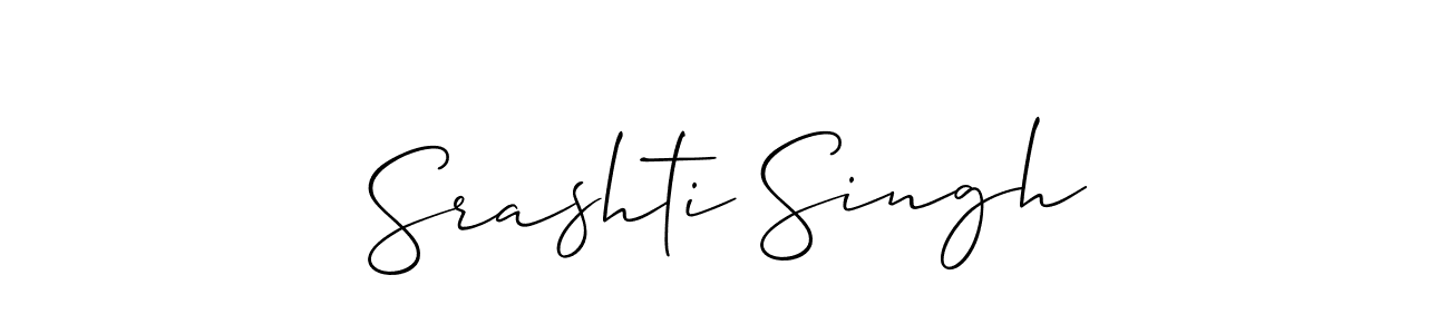 Use a signature maker to create a handwritten signature online. With this signature software, you can design (Allison_Script) your own signature for name Srashti Singh. Srashti Singh signature style 2 images and pictures png