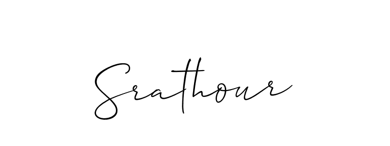 The best way (Allison_Script) to make a short signature is to pick only two or three words in your name. The name Srathour include a total of six letters. For converting this name. Srathour signature style 2 images and pictures png