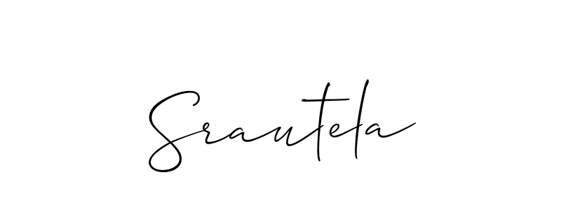 Make a beautiful signature design for name Srautela. With this signature (Allison_Script) style, you can create a handwritten signature for free. Srautela signature style 2 images and pictures png
